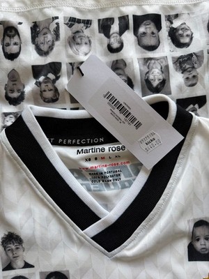 Martine Rose Printed Faces Football Top - Size Medium - White