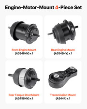 Engine and Transmission Motor Mount Kit Replacement, Set of 4, Secure Support