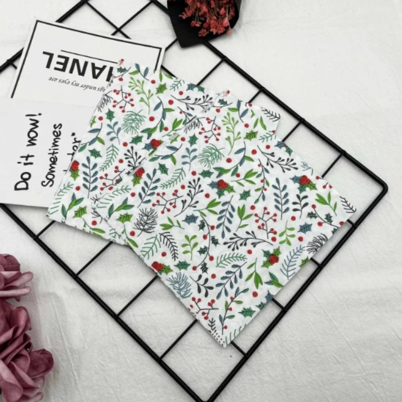 Bunte Druck Servietten Blatt Falten Mund Stoff Papier dekorativ Hochzeit