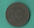 1941-A GERMAN THIRD REICH 10 PFENNIG KM-101 ZINC — photo 2
