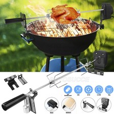 Universal BBQ Grillspieß Set Einstellbare Rotisserie Drehspieß Edelstahl + Motor