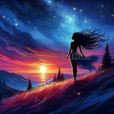 Digital Image Picture Photo Wallpaper Background Desktop Art Woman Scenery #A502