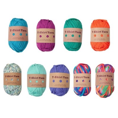 Polyester Fabric Strip Weaving DIY Knitting Yarn Set for Home Decorations