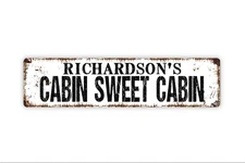 Custom Cabin Sweet Cabin Metal/Vinyl Sign & Decor