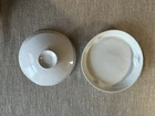 White Frankoma Pottery Tortilla Warmer Server Plate & Lid GREAT Condition - NR