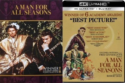 A MAN FOR ALL SEASONS w/Slip Cover (4K UHD 1966 +Digital!) New* Read Description