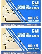 KAI Stainless Steel Double Edge Safety Razor Blades, 10 1 Count Pack of 10