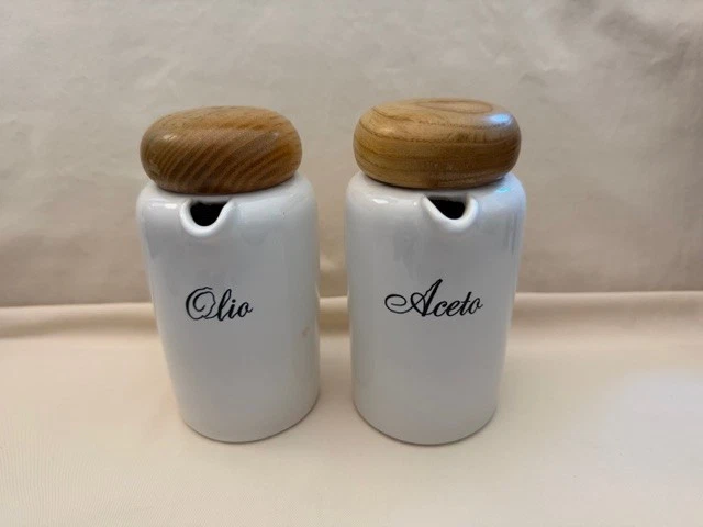 Vintage Ambrogio Pozzi Italy Olio Aceto Oil and Vinegar Bottle Set