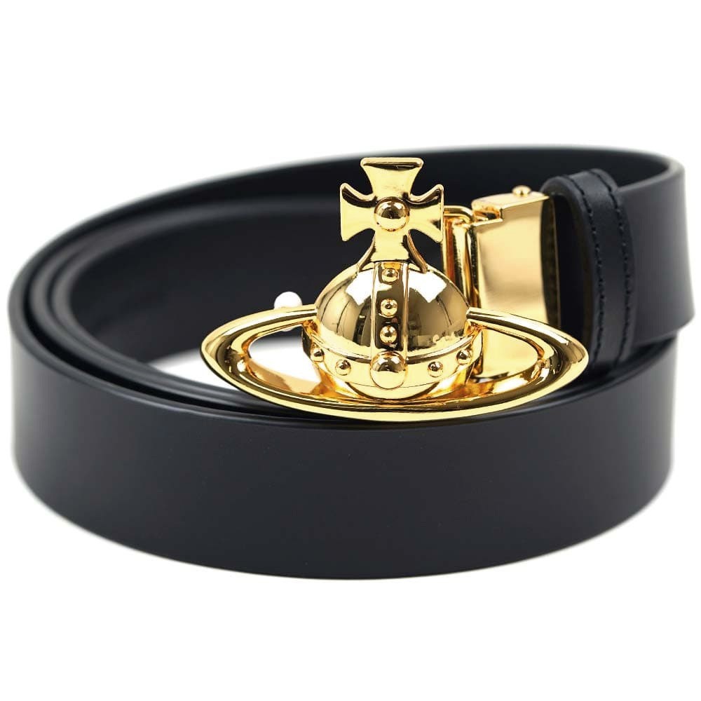 Vivienne Westwood Belt Leather Orb BELTS ORB BUCKLE GOLD