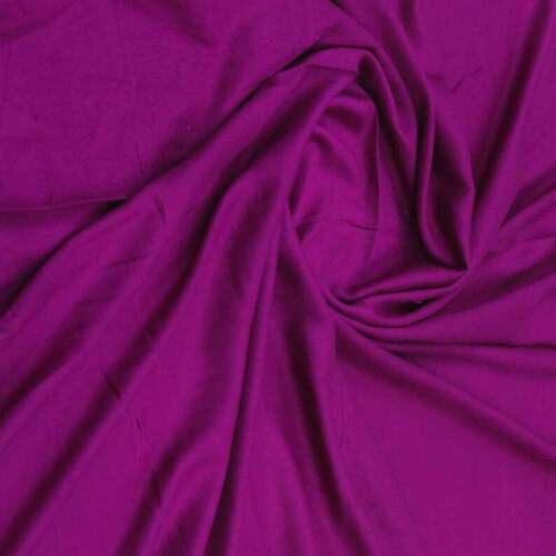 Purple 100% Cotton Dressmaking Indian Fabric Women's Dress Plain Fabric 3 Yards - Photo 1/3