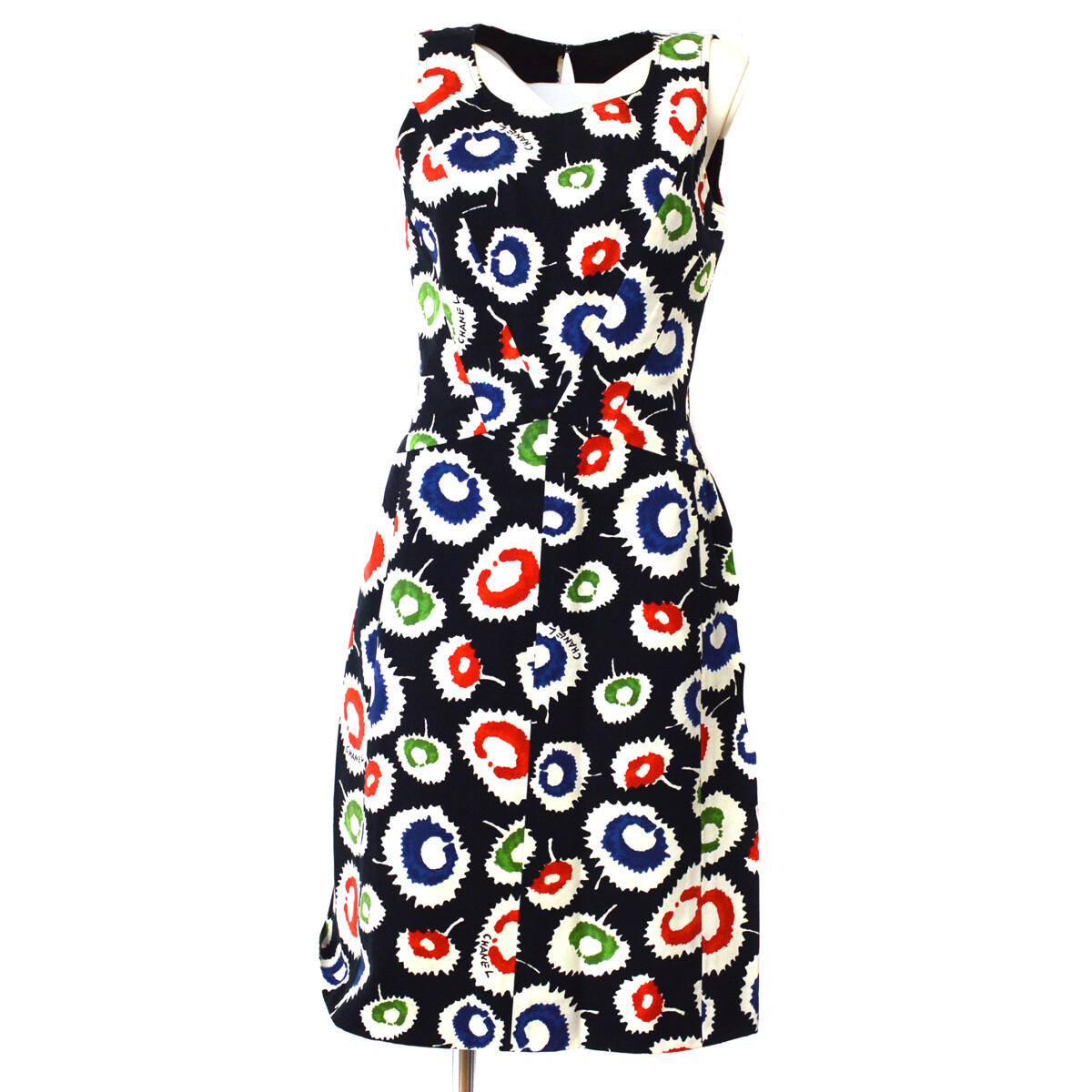 Chanel 97s 36 Cc Sleeveless One Piece Long Dress Bla Gem