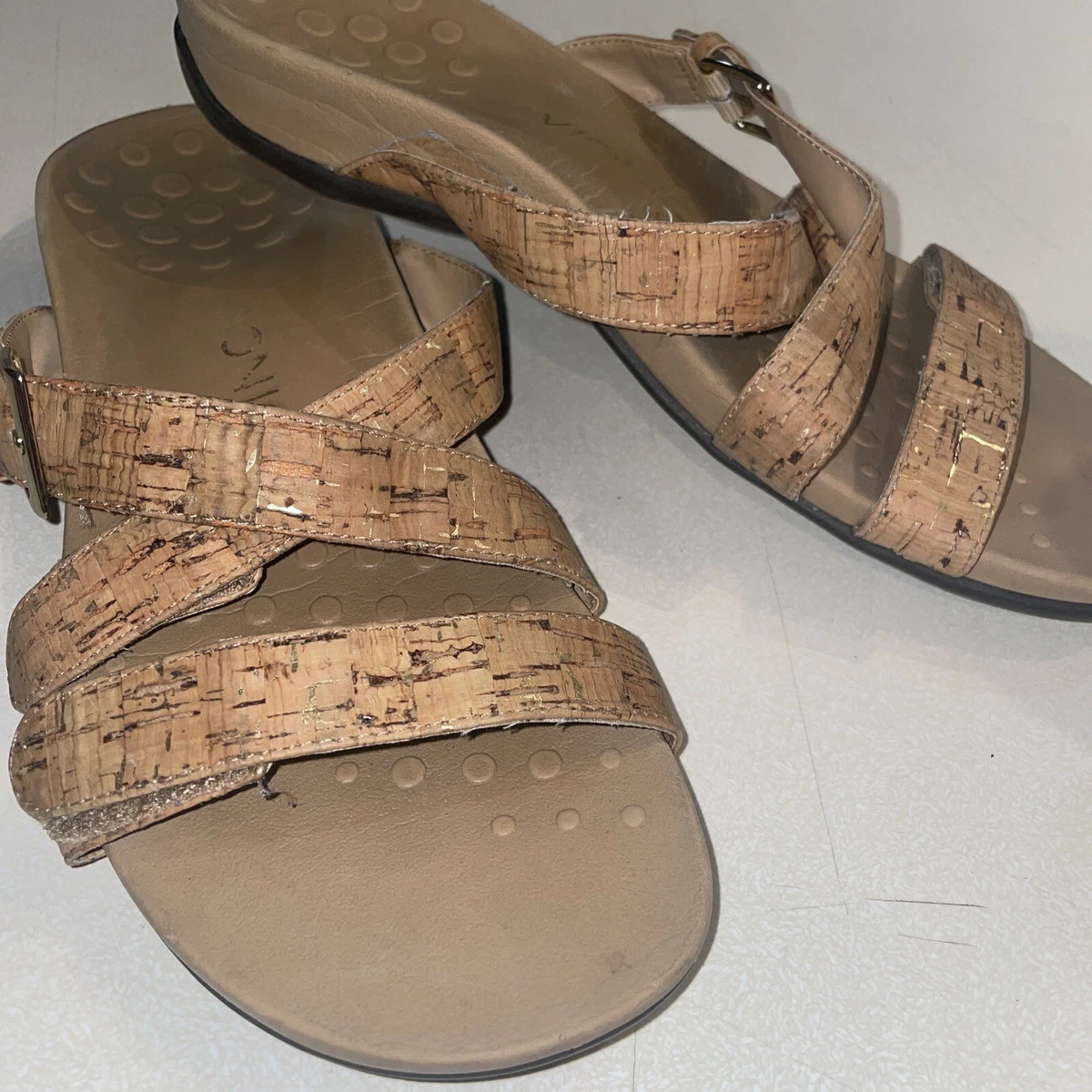Vionic Size 9 Womens Comfort Sandals Tan Buckle Normal Wear eBay