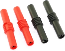 4PCS 4Mm Banana Socket Female to Female Adapter Coupler Connector Extension Insu