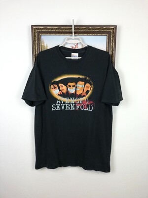 Vintage Y2K 2000s Avenged Sevenfold Band Shirt Over Print Tee