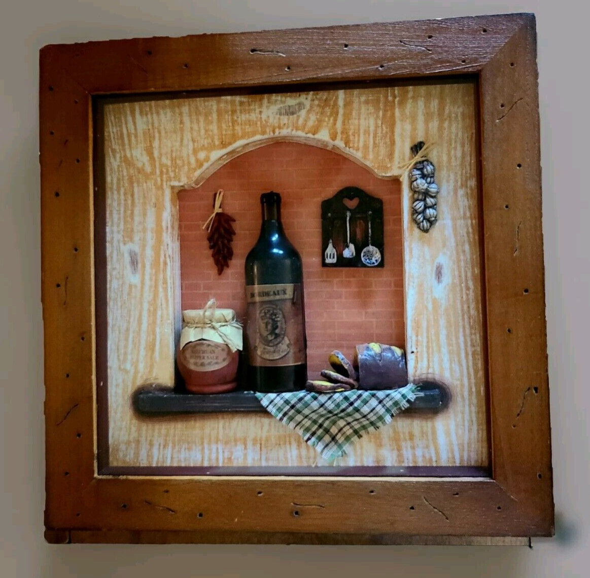 Shadow Box Miniature Wine Bottles 3D New Art Antique Wine Theme 11.5 x 11.5