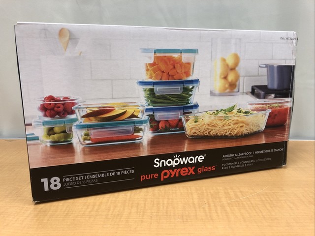 Snapware Pure Pyrex 18-Piece Glass Food Storage Set - 1103106 for sale online | eBay