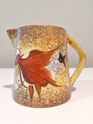 Cerabel Sarlat France Mid-Century Modern Cave Painting Cream Pitcher