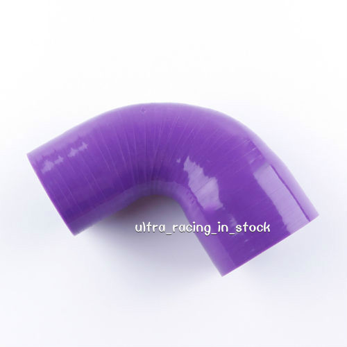 Purple 2" to 2.25" 51- 57mm 90 Degree Reducer Intercooler Silicone Coupler Hose - Picture 1 of 3