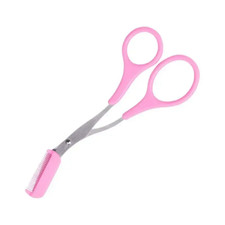 Stainless Steel Eyebrow Trimmer Scissors with Comb - New