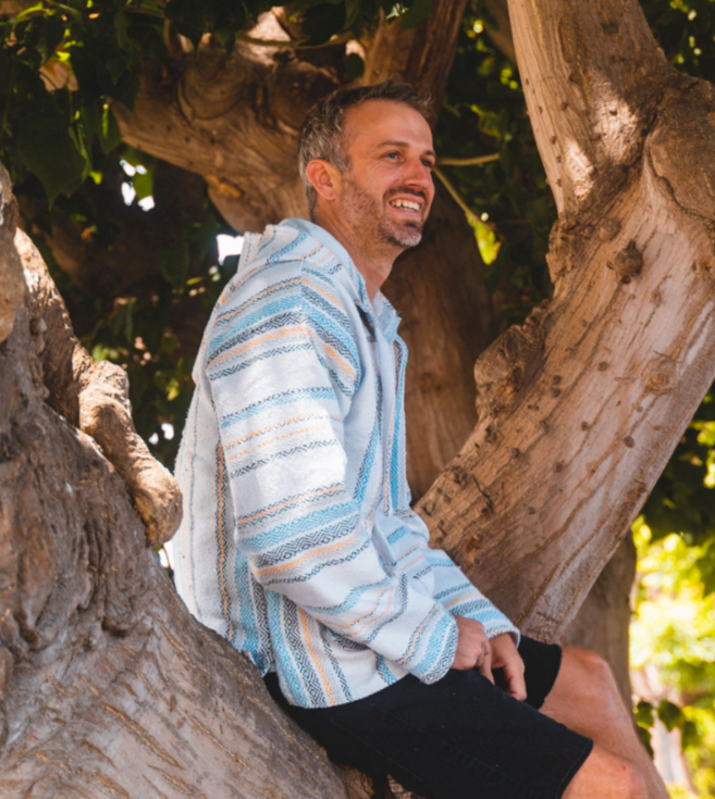 Soft White Mexican Drug Rug Baja Hoodie with Inner Lining - Sizes S to XXL  