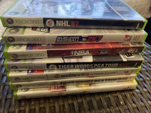 Lot Of 7 Xbox 360 Games Sports Titles Football, Golf,baseball,NBA Used