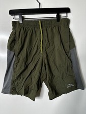 LL Bean athletic running shorts green size small nylon light weight