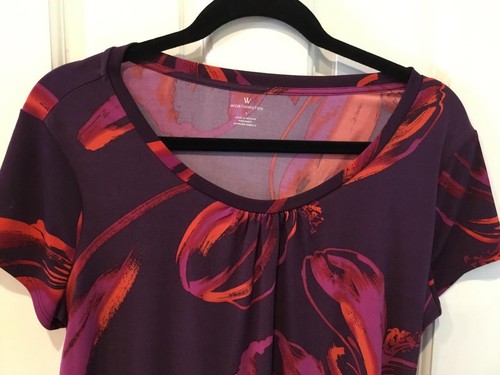 WOMEN'S TOP SZ L SHIRT WORTHINGTON BLOUSE NWOT ABSTRACT COLORS - Picture 2 of 7