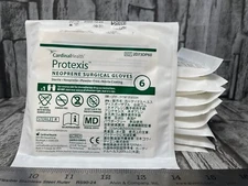 10 Pack Cardinal Health Protexis 2D73DP60 Neoprene Surgical Gloves 09/23 Size 6