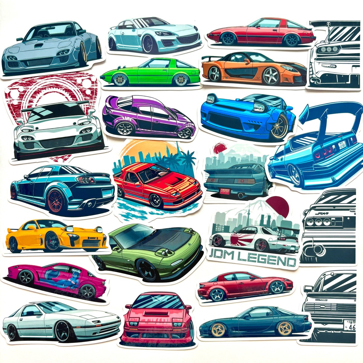 23pc Japanese Drift Legend Mazda RX7 RX8 Vinyl Stickers JDM sport
