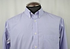 Joseph  Feiss Men's Medium Dress Shirt Non-Iron Classic Fit Blue Plaid