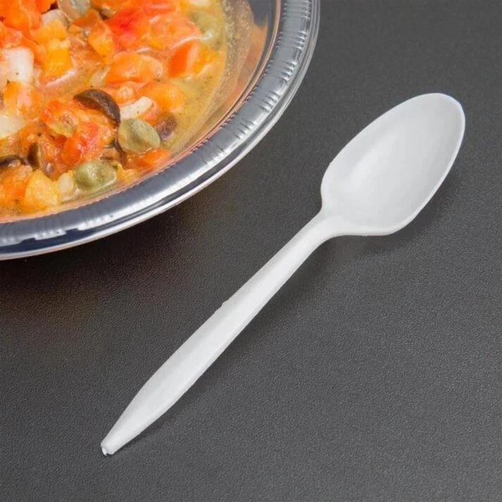Bulk Disposable Plastic White Single Use Tea Spoons For Restaurants,Delis,Event - Image 4 of 4