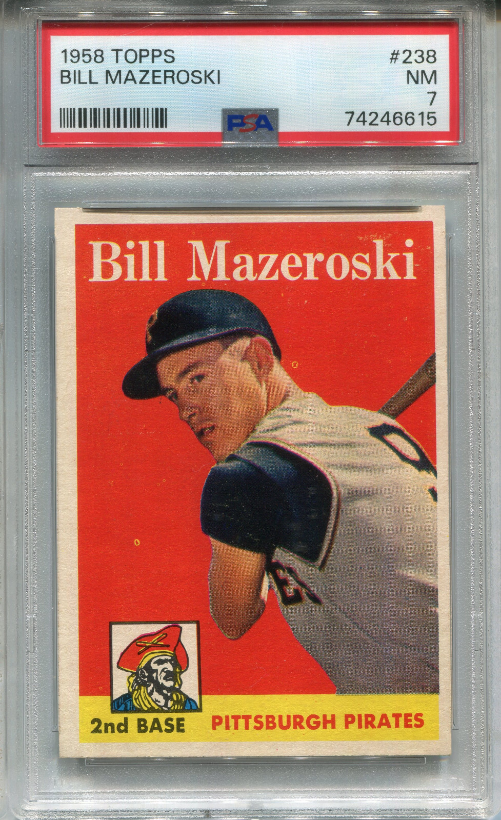 1958 Topps #238 Bill Mazeroski PSA 7 NM Pittsburgh Pirates