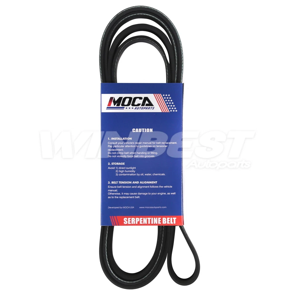 EPDM Serpentine Belt 6PK2315 for 1995-1997 Jeep Wrangler Cherokee 2.5L 4.0L w/AC - Image 2 of 4