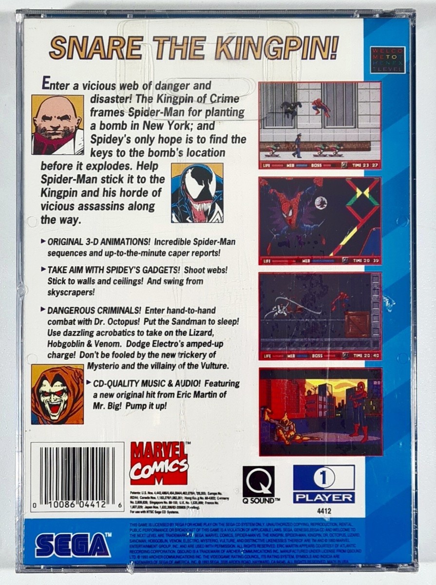 Amazing Spider-Man vs. The Kingpin (Sega CD, 1993) for sale