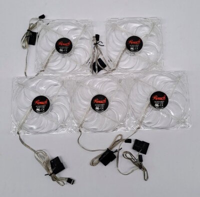 Lot of 5 Rosewill 120mm Case Fans, DF1202512SELN, 12V 0.16ATRANSPARENCE