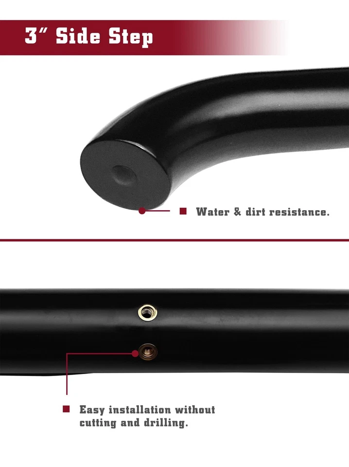 For 2005-2015 Nissan Xterra 3" Side Steps Nerf Bars Running Board Black Side Bar - Изображение 3 из 4