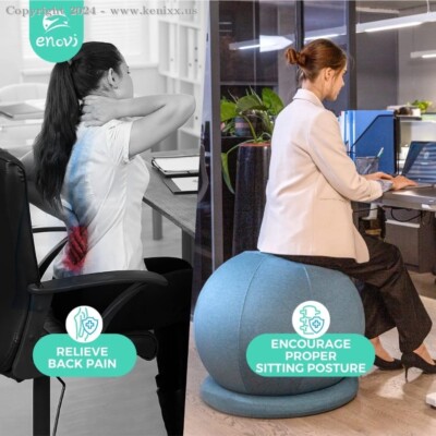 Sitting On Office Yoga Ball Chair Aeromat Adjustable Back Yoga