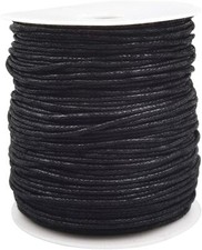 INSPIRELLE 100 Yards 1.5mm Black Waxed Cotton Cord Jewelry Making