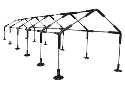 Carport Canopy Fitting Kit 1-3/8'' ID 12, 14, 16 Leg High Peak Frame +/- Footpads