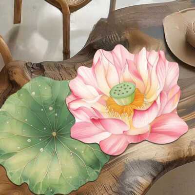 Lotus Leaf 45CM Diatom Mud Absorbent Mat Table Mat Floor Mat Chinese Drain Mat