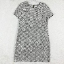 Calvin Klein Womens Dress Short Sheath Ponte Black White Cocktail Mini 12