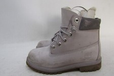 Timberland Youth Size 5 M Gray Leather Glitter Lace Up Ankle Casual Boots
