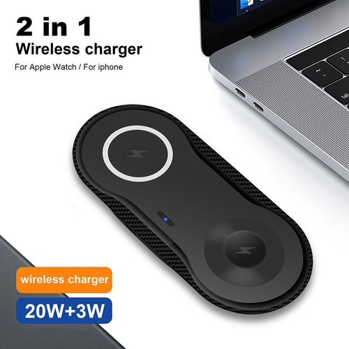2in1 Wireless Charging Pad For Apple Air Pods Watch Ultra 2/S10 iPhone 16 Pro 15 - Picture 7 of 19