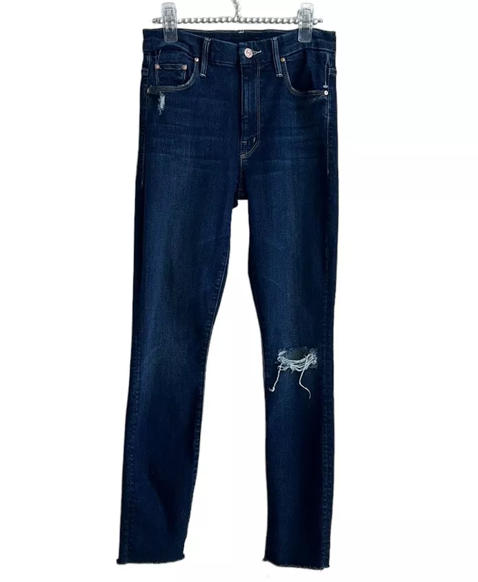 MOTHER High Waisted Looker Ankle Fray in Close To The Edge