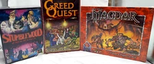 Sealed 3 Pack of NIP Tabletop Games Stumblewood, Greed Quest & Magdar