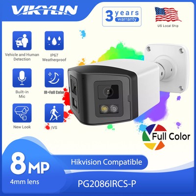 Hik Compatible 8MP Full Color 180° Panoramic Dual Lens Dual Lens IP Camera