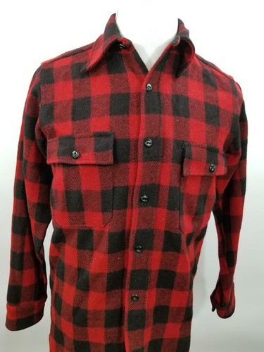 VTG Two Legs Mens M Red Wool Buffalo 