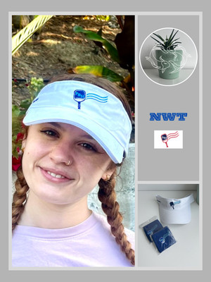 Pickleball Highlife - Woman's White PBH Visor and Blue Wrist Sweat Band
