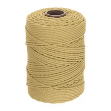 4mm x 241 Yard Ebony Yellow Natural Cotton Macrame Rope, Single Strands