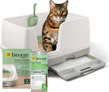 Litter System, Non-Clumping, Breeze XL All-In-One Odor Control Easy Clean Mult